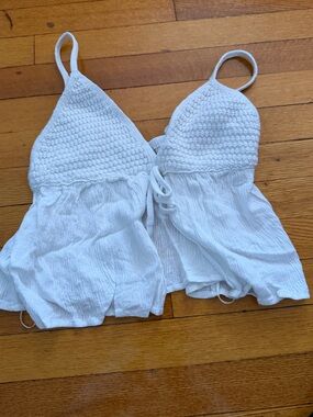 Garage White Crochet-Top Sleep Cami
